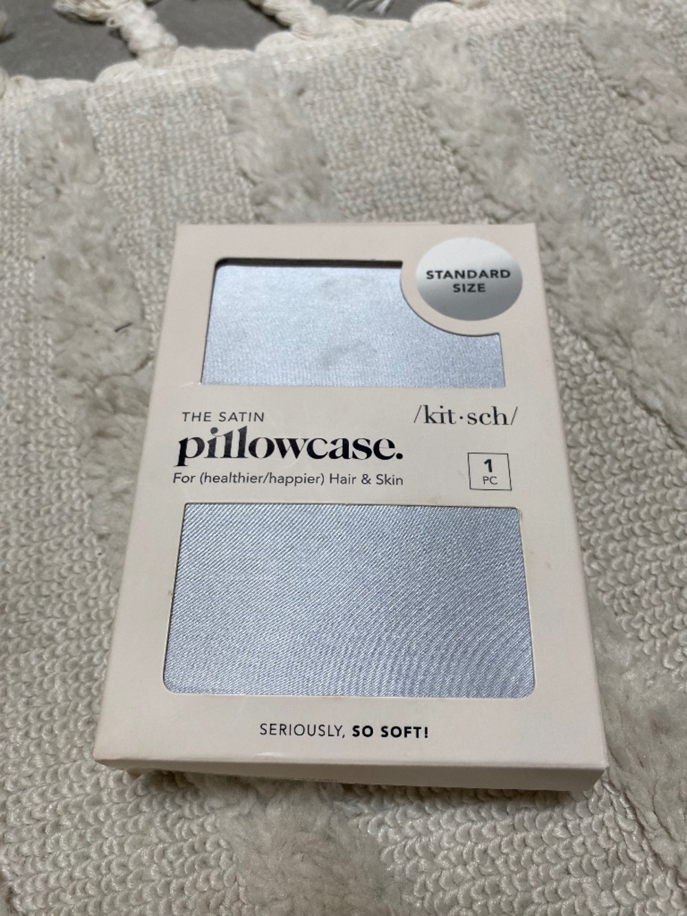 Kitsch Satin pillowcase Standard size Silver *NEW*